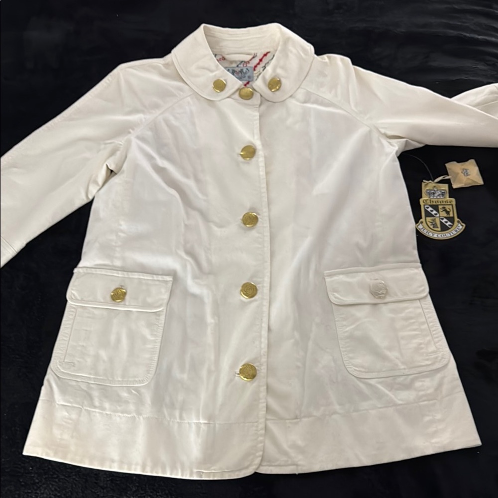 NWT Juicy Couture White Utility Jacket with Gold Accents